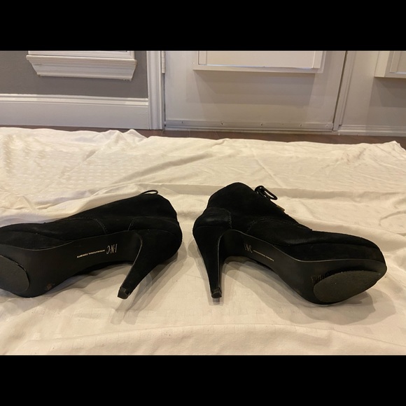 INC Black Suede 4inch heel booties - Picture 6 of 8